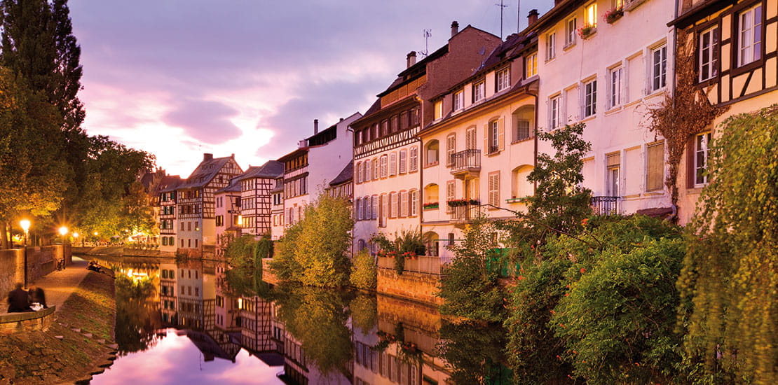 Strasbourg canals at dusk